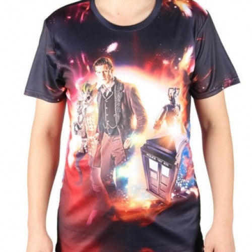 Summer Cheap Men's T Shirts Doctor Who Double Printing Casual Fitness